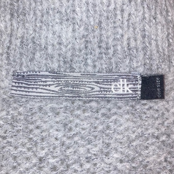 ELK Alpaca Wool Blend Short Sleeve Knit Full Zip Sweater Grey One Size - Picture 8 of 8